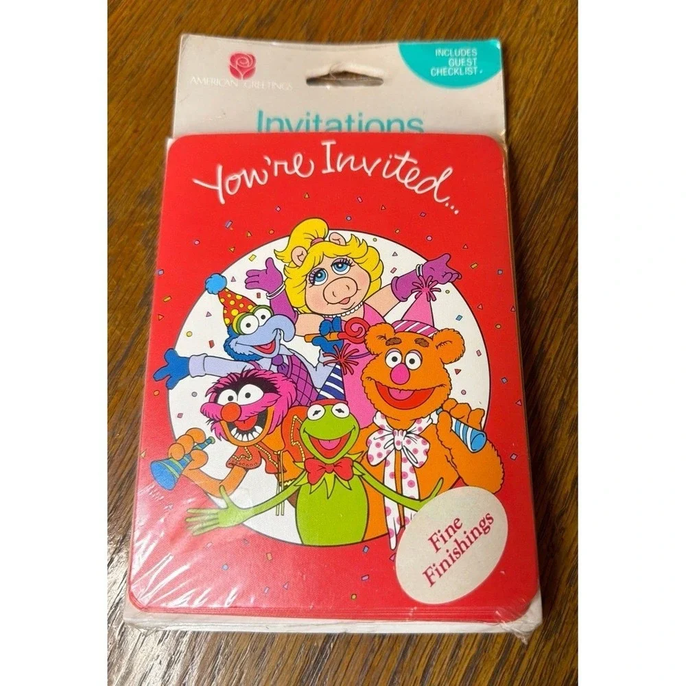 Muppets Invitations 8ct American Greetings Kermit Piggy Fozzie Sealed